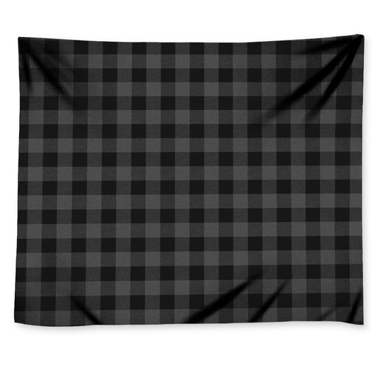 Dark Grey And Black Buffalo Check Print Tapestry