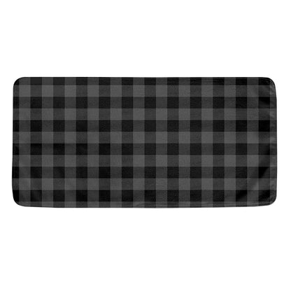 Dark Grey And Black Buffalo Check Print Towel