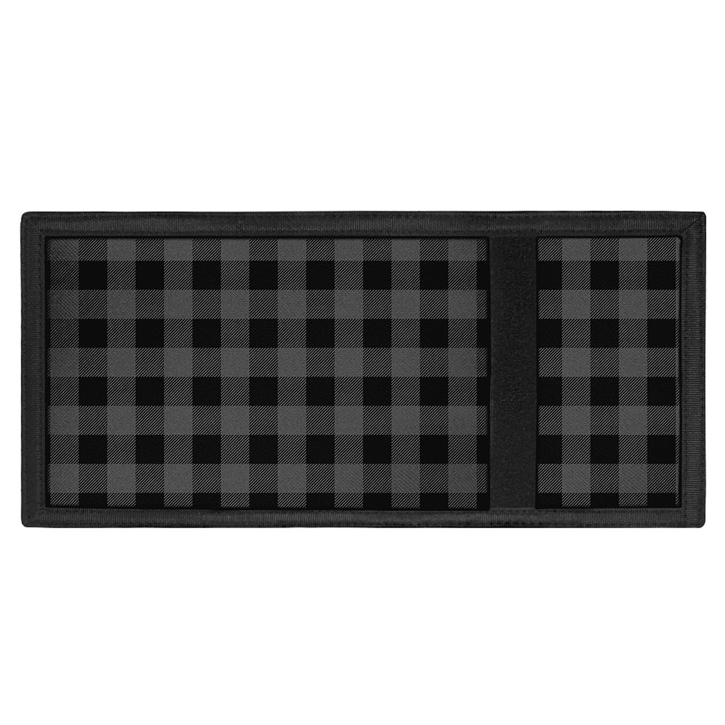 Dark Grey And Black Buffalo Check Print Trifold Wallet