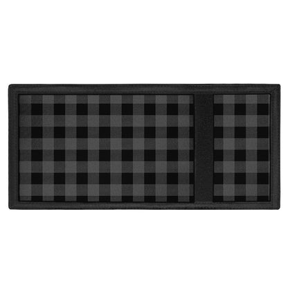 Dark Grey And Black Buffalo Check Print Trifold Wallet