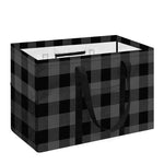 Dark Grey And Black Buffalo Check Print Utility Tote Bag