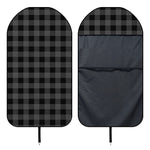 Dark Grey And Black Buffalo Check Print Waterproof Car Seat Cover