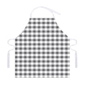 Dark Grey And White Gingham Print Adjustable Apron