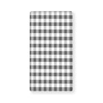 Dark Grey And White Gingham Print Baby Crib Sheet
