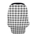 Dark Grey And White Gingham Print Baby Seat Cover
