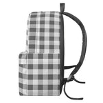 Dark Grey And White Gingham Print Backpack