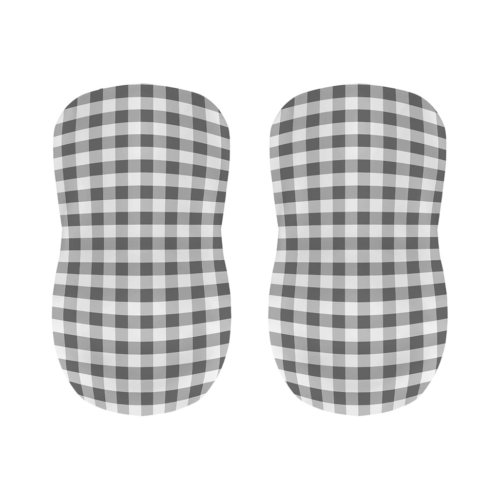 Dark Grey And White Gingham Print Bar Stool Covers