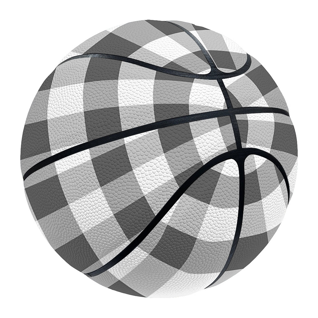 Dark Grey And White Gingham Print Basketball