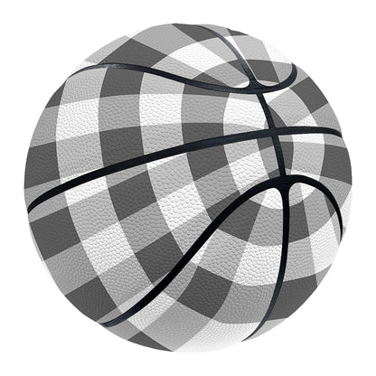 Dark Grey And White Gingham Print Basketball