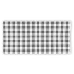 Dark Grey And White Gingham Print Beach Towel