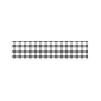 Dark Grey And White Gingham Print Bed Runner