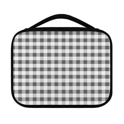 Dark Grey And White Gingham Print Classic Bible Case