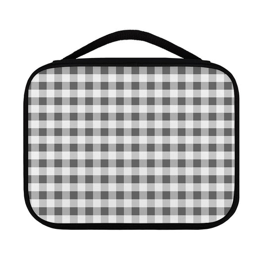 Dark Grey And White Gingham Print Classic Bible Case