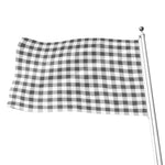 Dark Grey And White Gingham Print Flag