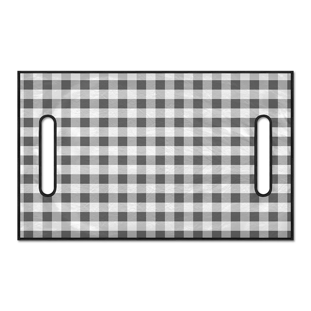 Dark Grey And White Gingham Print Golf Cart Seat Cover