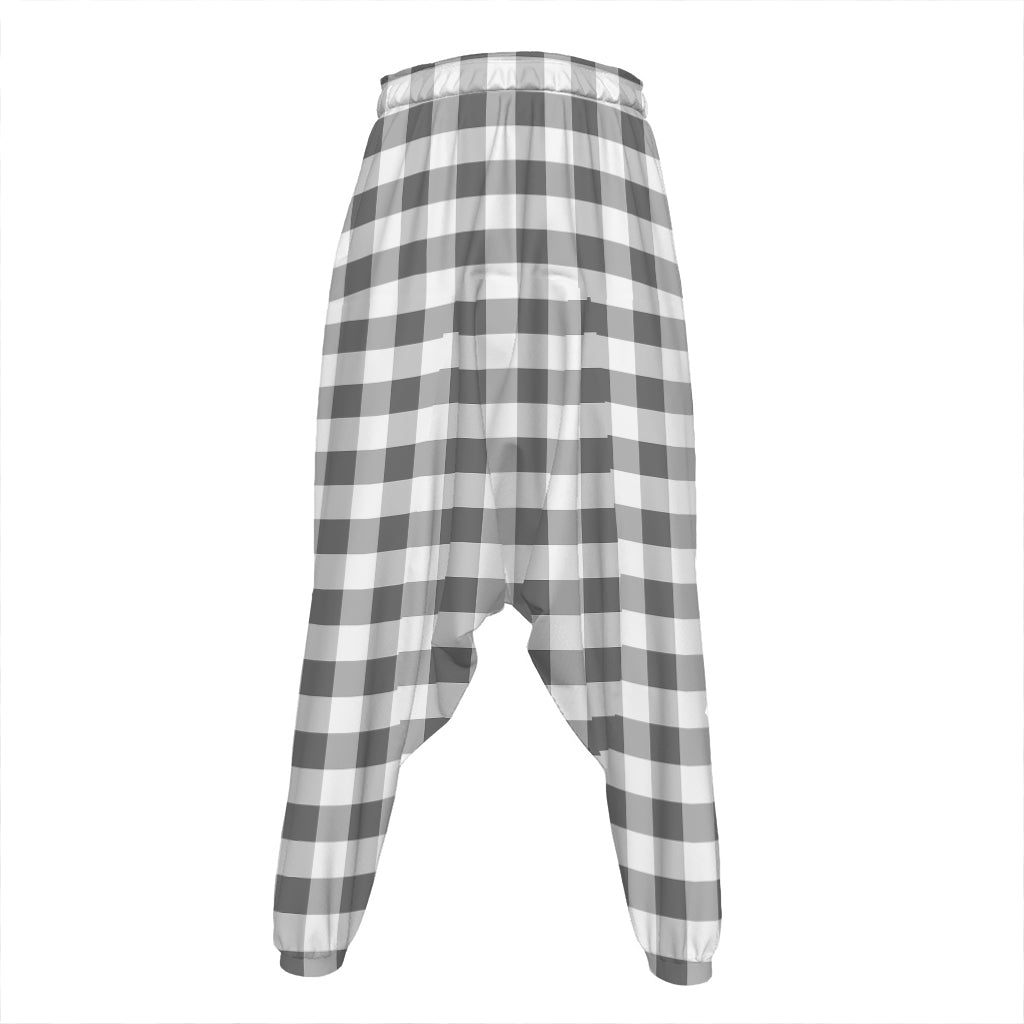 Dark Grey And White Gingham Print Hammer Pants