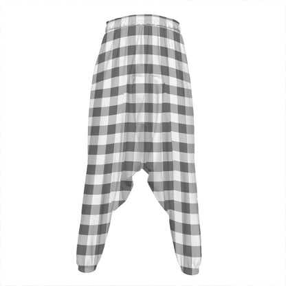 Dark Grey And White Gingham Print Hammer Pants