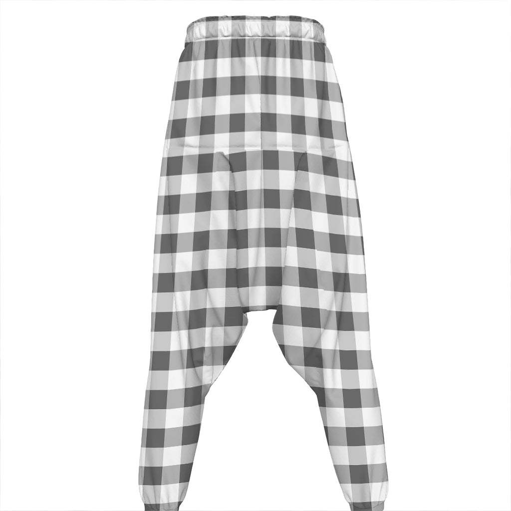 Dark Grey And White Gingham Print Hammer Pants