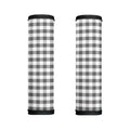 Dark Grey And White Gingham Print Handle Covers