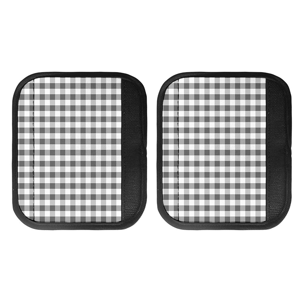 Dark Grey And White Gingham Print Handle Covers