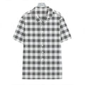 Dark Grey And White Gingham Print Hawaiian Shirt