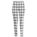Dark Grey And White Gingham Print High-Waisted Pocket Leggings