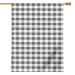 Dark Grey And White Gingham Print House Flag