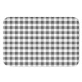 Dark Grey And White Gingham Print Indoor Door Mat