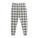 Dark Grey And White Gingham Print Jogger Pants