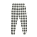 Dark Grey And White Gingham Print Jogger Pants