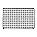 Dark Grey And White Gingham Print Kitchen Mat