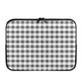Dark Grey And White Gingham Print Laptop Sleeve