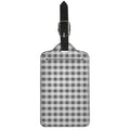 Dark Grey And White Gingham Print Luggage Tag