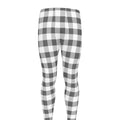 Dark Grey And White Gingham Print Men's Leggings