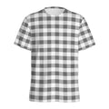 Dark Grey And White Gingham Print Men's Athletic T-Shirt