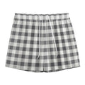 Dark Grey And White Gingham Print Mesh Shorts