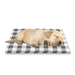 Dark Grey And White Gingham Print Pet Cooling Mat Cover