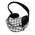 Dark Grey And White Gingham Print Pet Sling Carrier