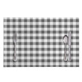 Dark Grey And White Gingham Print Placemat
