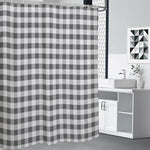 Dark Grey And White Gingham Print Premium Shower Curtain