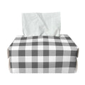 Dark Grey And White Gingham Print Rectangle Tissue Box Cover