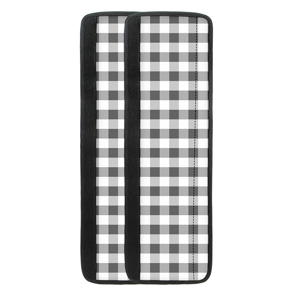 Dark Grey And White Gingham Print Refrigerator Handle Covers