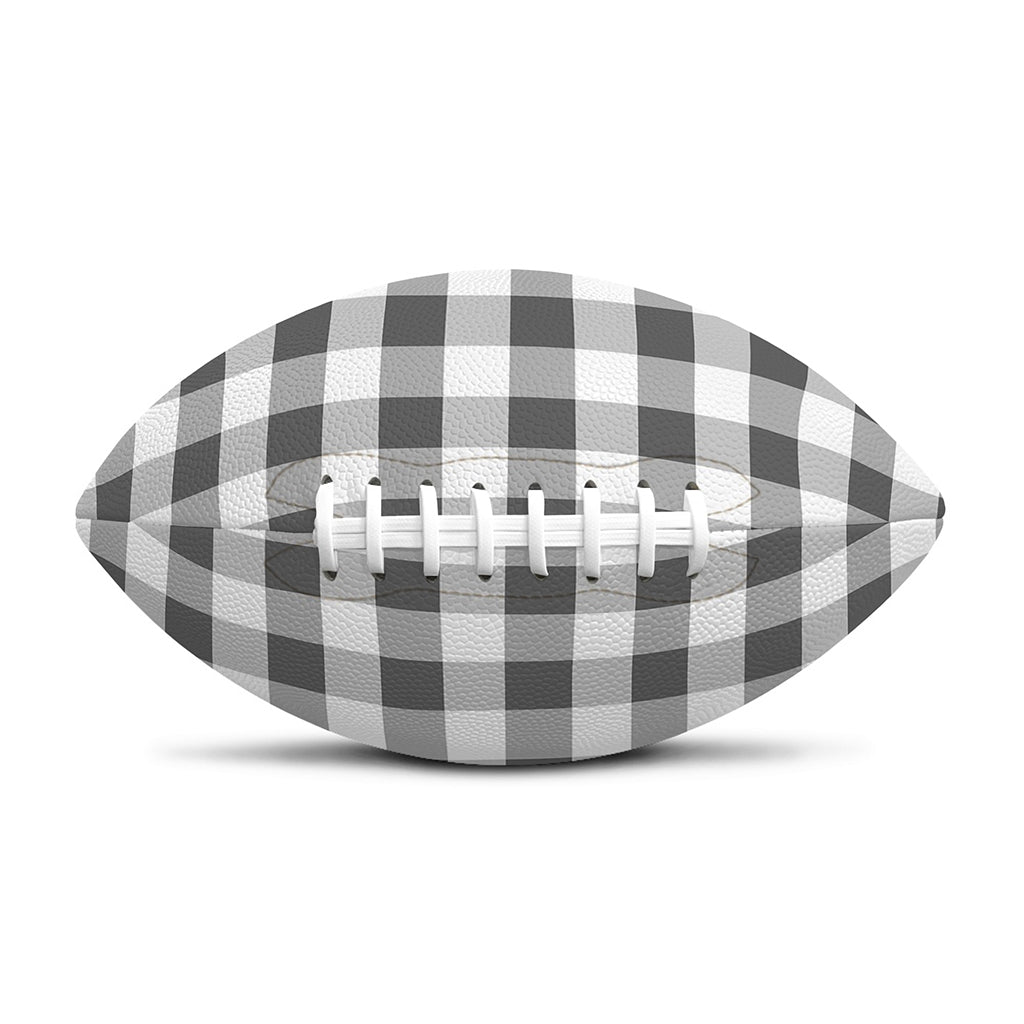 Dark Grey And White Gingham Print Rugby Ball
