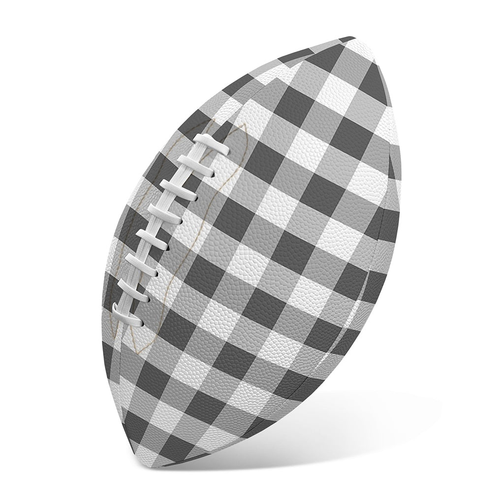 Dark Grey And White Gingham Print Rugby Ball