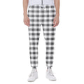 Dark Grey And White Gingham Print Joggers