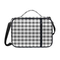 Dark Grey And White Gingham Print Shoulder Strap Bible Bag