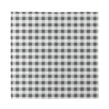Dark Grey And White Gingham Print Silk Bandana