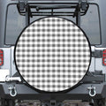 Dark Grey And White Gingham Print Tire Cover