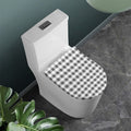 Dark Grey And White Gingham Print Toilet Lid Cover