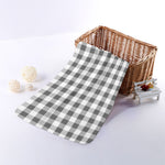 Dark Grey And White Gingham Print Towel